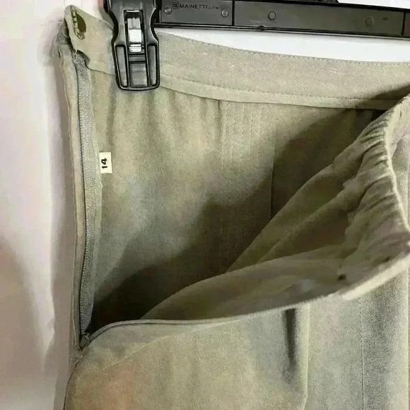 Vintage Ultra Suede Womens 14‎ Maxi Skirt Gray Corpcore Classiccore Careerchic - Picture 8 of 8